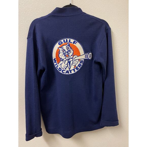 VTG 50/60s H.L. Whiting Co Letterman Wool Cardigan Sweater Gulf Wildcatters 42 - Picture 1 of 6